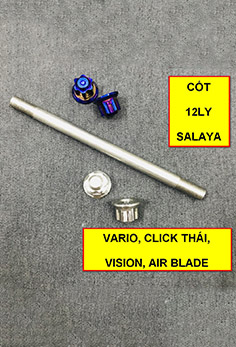 Cốt Trục Bánh Xe Trước Kèm Tán Salaya Trắng Hoặc Titan Cho Vario 2015 - 2020, Vision 2014 - 2020, AirBlade 2010 - 2020 (12 Ly) MS3406