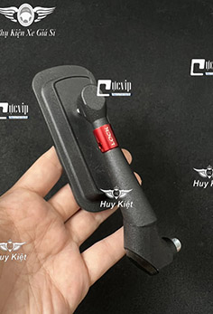 Kính Hậu Trái (Vuông) Nhôm Sơn Đen Mờ Cao Cấp Chân 10 Ly Gắn Wave, Dr, Fu, Si, AB, Vision, Vario, Mio, PCX, NVX, Win, Sonic, Ex, Jupiter, Yaz, Luvias MS6510
