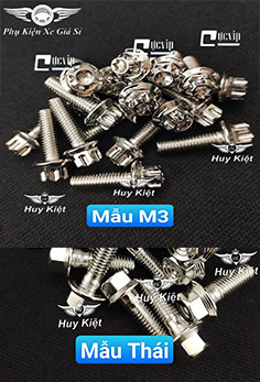 Combo 3 Ốc Salaya (M3) (Thái) Inox 304 6Ly4 Gắn Che Két Nước Vario 2015-2021, AB 2016-2022, SH 2012-2019, SH Mode 2013-2019 MS6062