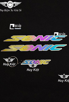 Combo Cặp Tem Chữ Sonic Titan Và Móc Khóa Chữ Sonic Titan Cho Xe Sonic MS4379