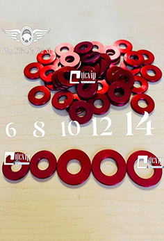 Lông Đền Nhôm CNC Màu Đỏ 6Li, 8Li, 10Li, 12Li, 14Li Gắn Nhiều Vi Trí (Giá 1 Con) MS5535