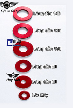 Lông Đền Nhôm CNC Màu Đỏ 6Li 8Li 10Li 12Li 14Li, Hàng Đẹp Chuẩn, Giá Sỉ Xưởng Sản Xuất (Giá 1 Lông Đền) MS5595