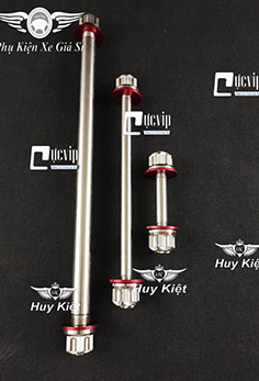 Combo Cốt Trục Bánh Xe Trước Sau + Cốt Phuộc + Tán Salaya Long Đền Đỏ Cho Exciter 135 MS5683