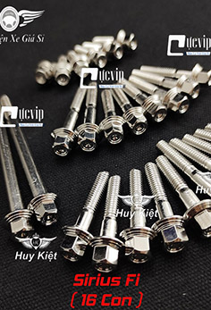 Bộ Ốc Lốc Máy Salaya PHAY THÁI Inox 304 Cho Sirius Fi (16 Con) MS5215