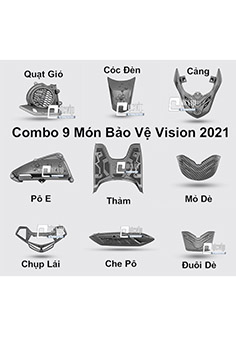 Combo 9 Món Bảo Vệ Cho Xe Vision 2021 Carbon MS3963