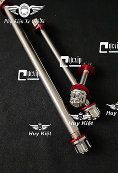 Combo Cốt Trục Bánh Xe Trước Sau + Cốt Phuộc + Tán Salaya Long Đền Đỏ Cho Exciter 150, Exciter 155, Exciter 2015-2023 MS5684