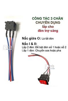 Công Tắc 3 Chân, 3 Chế Độ, Sẵn Giắc Cắm - Chuyên Dụng Dành Cho Đèn Trợ Sáng, Công Tắc ON - OFF - ON MS5924