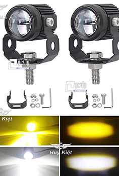 Cặp Đèn Trợ Sáng Bi Cầu Mini 2 Chế Độ Trắng Vàng (Loại 1) MS3518