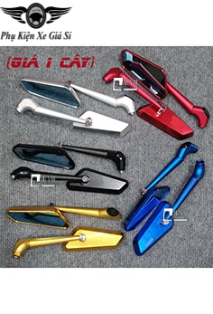 Kính Gương Chiếu Hậu Trái 741 Chân 3D Nhôm CNC Gắn Cho Mọi Dòng Xe (1 Cây) MS4773