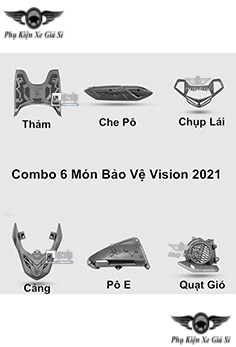 Combo 6 Món Bảo Vệ Cho Xe Vision 2021 Carbon MS3959