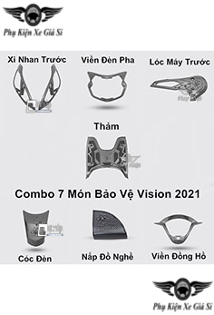 Combo 7 Món Bảo Vệ Cho Xe Vision 2021 Carbon MS3960